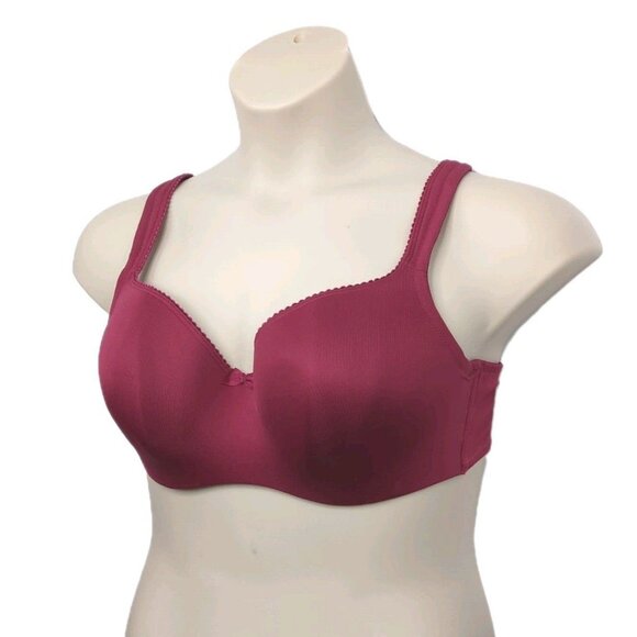 Lane Bryant Cacique Womens Bra Smooth Balconette U/W Size 40C Red  Burgandy - Picture 2 of 10